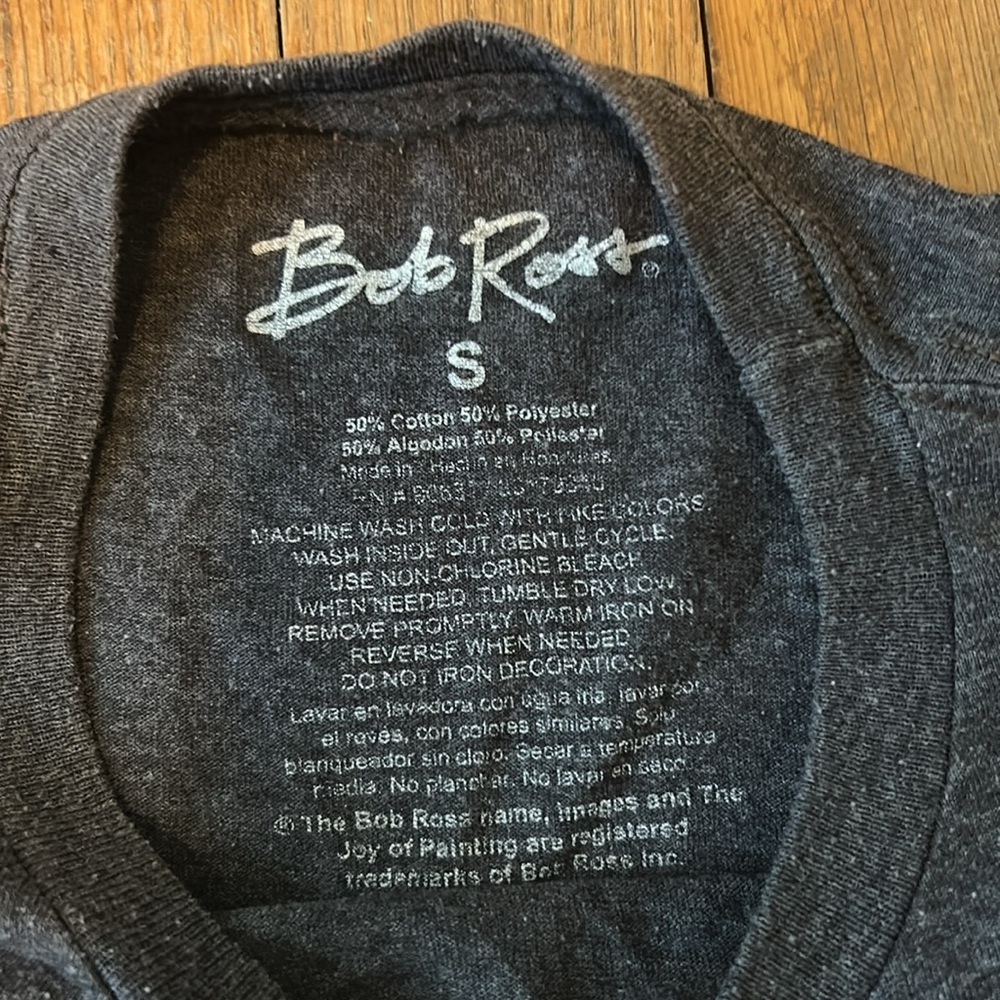 Bob Ross Graphic Tee -‎ Dark Gray Size Small - Picture 2 of 5